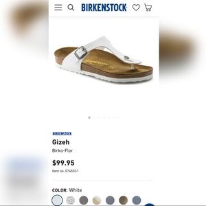 White leather Birkenstock sandals